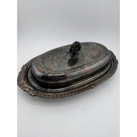 Vintage Collectible Tableware Antique Silver-Plated‎ Butter Dish With Lid - Picture 3 of 8